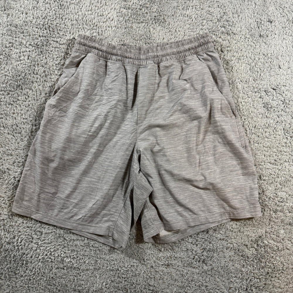 Lululemon Mens Athletic Shorts Size S Gray Space Dye Training Gym Gymwear
